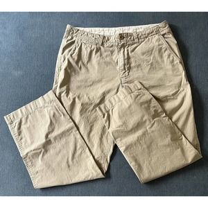 J CREW Pants Mens 34 X 30 Khaki Tan Bedford Chino Straight Leg Flat Front Cotton
